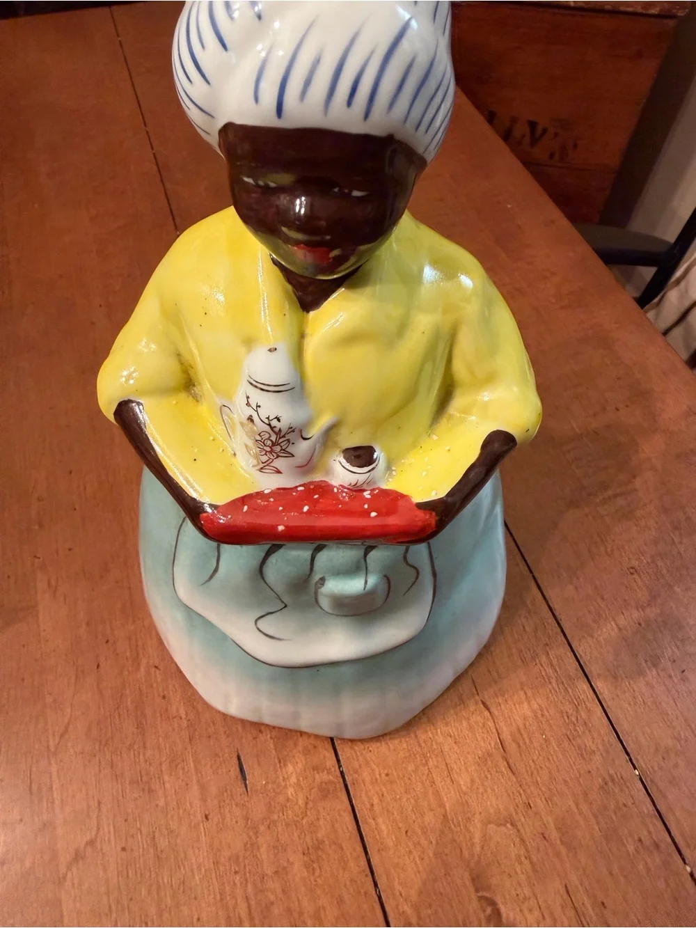 Ceramic Kitchen Accent Figurine - Yellow, Blue, Red